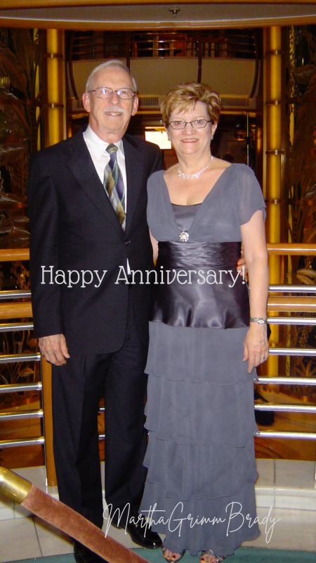 Photo of us about 35th anniversary on a cruise. 