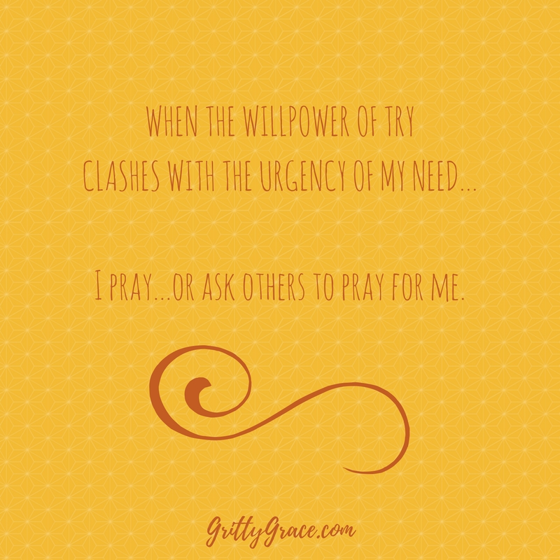 WHEN THE WILLPOWER OF TRY CLASHES WITH THE URGENCY OF MY NEED…