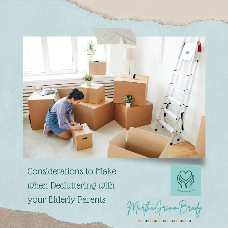Photo of woman sorting things into boxes.