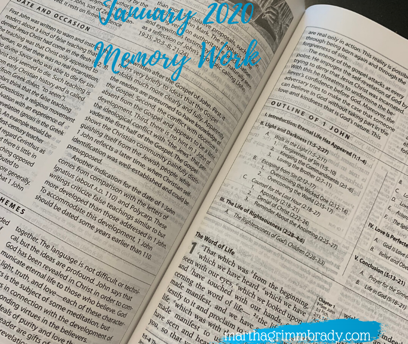 JANUARY 2020 MEMORY WORK…