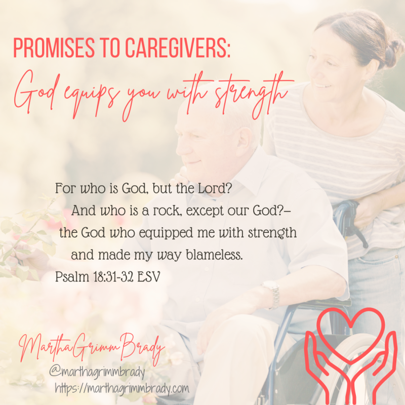 Faded out photo of man in wheelchair in background of verse from Psalm 18.