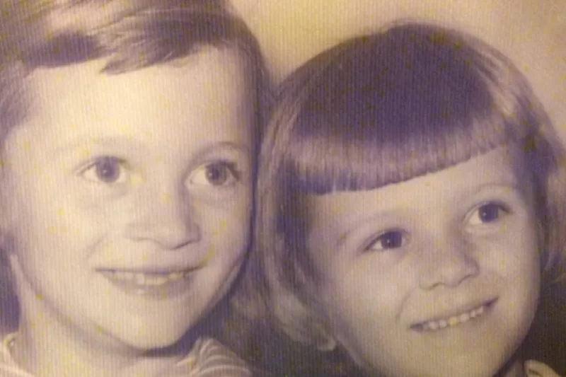 Photo of two children--my sister and me.